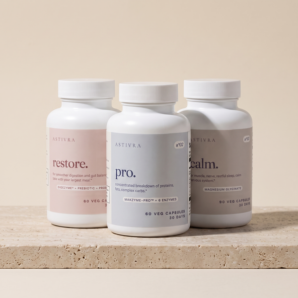 Astivra The Gut Reset - restore, pro and calm supplement set